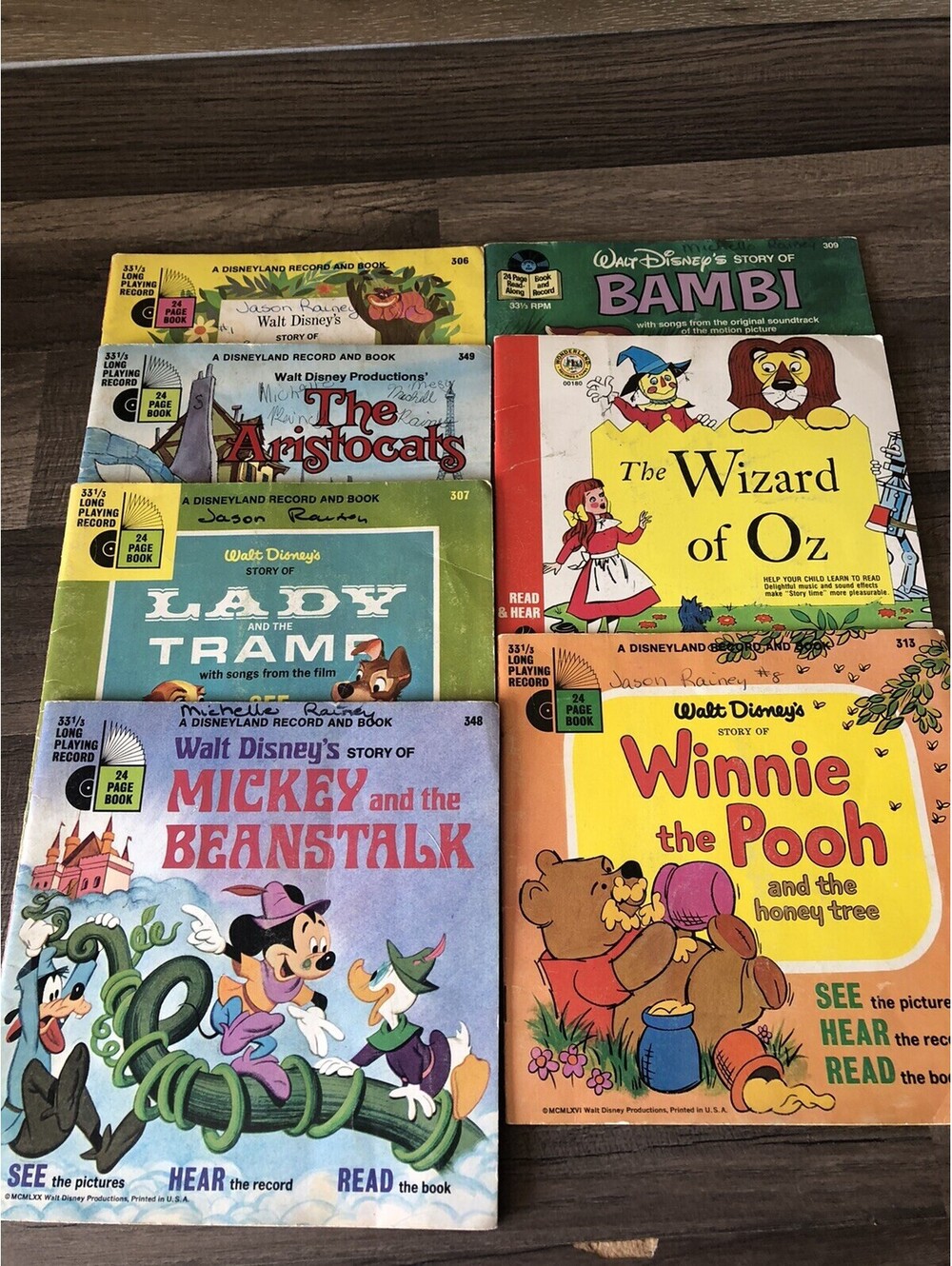 Vintage Walt Disney See Hear Read Books Lot Of 7 Books Only) (No Records)